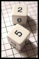 Dice : Dice - 6D - White with Black Numerals - SK Collection Nov 2010